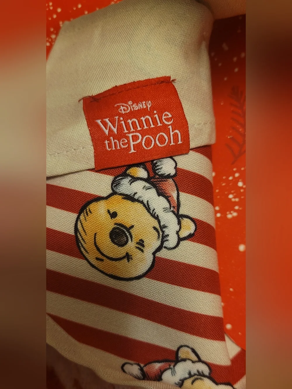 Disney Winnie the Pooh Cream & Red Striped Reversible Pet Bandana, L/XL